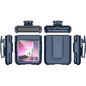 Holster Case for Motorola Razr+, Combo Shell & Holster Slim Shell Case for Men with Built-in Kickstand + Swivel Belt Clip Protective Holster for Motorola RAZR+/Plus 2023, Blue