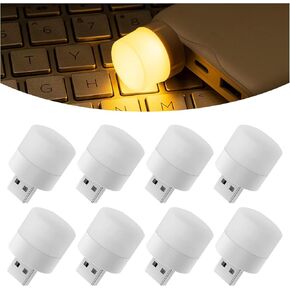 USB Night Light 9PCS Warm White Mini USB LED Light Energy Saving Light Compact LED Bulb Portable Lighting for Car Bedroom Nursery Bathroom