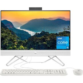 HP 24 inch All-in-One Desktop PC, FHD Display, Intel Core i5-1235U, 8 GB SDRAM, 256 GB SSD, Intel UHD Graphics, Windows 11 Home, 24-cb1210 (2024)