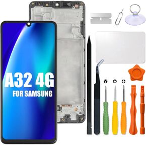 for Samsung Galaxy A32 4g LCD Screen with Frame INCELL for Samsung A325 A325F A325U A325M A325N A325F A325F/DS Touch Screen Internal Digitizer Replacement Assembly with Repair kit (not A32 5G)