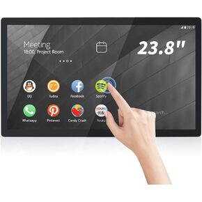 23.8 inch Android 11 Touchscreen Monitor Tablet, 16:9 FHD 1080P, WiFi & BT, Built-in Speakers, RK3568 4GB RAM & 32GB ROM, Smart Board for Classroom, Meeting & Game