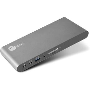 SIIG 4K USB-C MST Docking Station Dual 4K60Hz Display for Windows Laptops, Thunderbolt 3 Compatible, 60W PD, HDMI, Ethernet, SD/TF 3.0, USB 10G, Audio, Vertical/Horizontal Design (JU-DK0N11-S1)