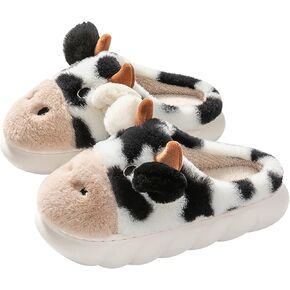 Women's cotton slippers.Cow slippers, frog slippers, pig slippers. Cute animal slippers. Soft and comfortable warm fluffy slippers.