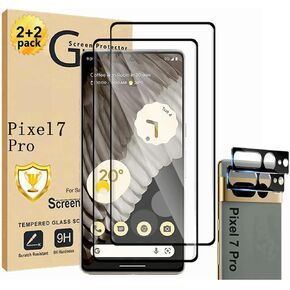 عبوتان لواقي شاشة Google Pixel 7 Pro، عبوتان واقي شاشة من الزجاج المقوى 【2+2 Pack】 عبوتان من واقي عدسة الكاميرا، واقي شاشة من الزجاج المقوى بقوة 9H لـ Google Pixel 7 Pro 5g in Kuwait