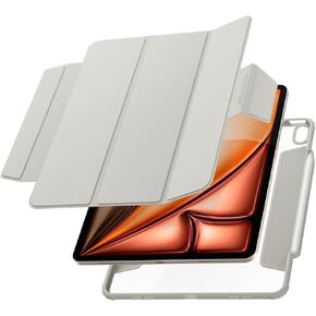 Spigen Air Skin Pro Designed for iPad Air 11 Inch Case M2 (2024), 10.9 Inch 5th/4th generation Case (2022/2020) Detachable Magnetic Cover and Pencil Holder - Black