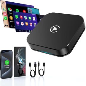 Android Auto Wireless CarPlay Adapter for iPhone Android CarPlay Box Wireless Android Auto Adapter Plug & Play 5GHz Magic Link CarPlay Dongle Wired to Wireless CarPlay for Factory Wired Cars from 2016