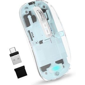 Bluetooth wireless mouse,4 Modes Mouse(BT5.2 & BT3.0 + USB-A & USB Type-C mouse for Mac/Macbook Pro/Macbook pro/Macbook Air/PC/Mac/Laptop/Apple/ipad/Computer (Gray)