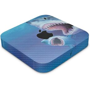 Carbon Fiber Skin Compatible with Apple Mac Mini M2 (2023) - Great Whites - Premium 3M Vinyl Protective Wrap Decal Cover - Easy to Apply | Crafted in The USA by MightySkins