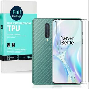 Ibywind Screen Protector For OnePlus 8[2 Pack],Flexible TPU Film,With 1Pc Camera Lens Protector,1Pc Back Film,Bubble Free,Easy to install