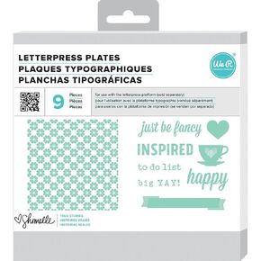 We R Memory Keepers 0633356627845 Printing Plate Letter Press-Shimelle Set (9 Piece)