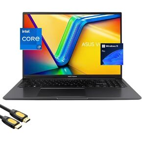 ASUS Vivobook 16 Laptop, 16" WUXGA IPS Micro-Edge Display, 12th Gen 10-Cores i7-1255U (Up to 4.7 GHz), 40GB RAM, 2TB PCIe SSD, 180° Lay-Flat, Keypad, Webcam, USB-C, BT, SPS HDMI Cable, Win 11 Pro