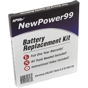 Battery Kit for Samsung GALAXY Note 8.0 GT-N5110 with Tools, Video Instructions, Long Life Battery from NewPower99