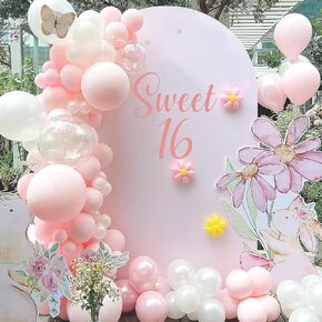 Sweet 16 Party Decorations 16th Birthday Decorations for Boys Girls Large Sweet 16 Sign for Backdrop Sweet 16 Decals for Arch Sweet 16 Stickers Gold 16th Birthday Wall Decal