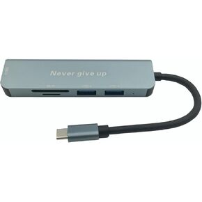 Type C hub USB 2.0 and 3.0 with TF SD card reader high speed extender dock (5 in 1) with laser etching Never give up