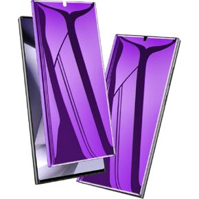 LYWHL 2 Pack for Samsung Galaxy S24 Ultra Privacy Screen Protector, Purple Anti-Blue Light Eye Protection Anti-Spy Full Adhesive Flexible Film, Compatible Fingerprint Touch Sensitive