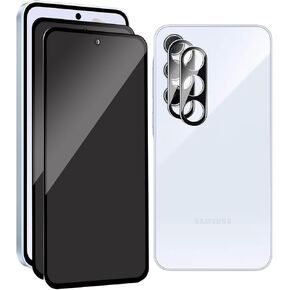 2 Pack Privacy Screen Protector for Samsung Galaxy A35 5G with 2 Pack Camera Lens Protector, Anti-Spy Tempered Glass Film, Full Coverage, Anti-Scratch, Bubble Free, Easy Installation