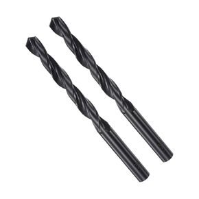 Twist Drill Bits, 8.3mm Cutting Diameter 0.33" Shank, High-Speed Steel Black Oxide Coating Jobber Bit Set (Applications: for Metal Wood Plastic), 2-Pieces