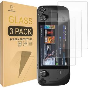 Mr.Shield Screen Protector For Steam Deck/Steam Deck OLED 2021 & 2022 & 2023 [Tempered Glass] [9H Hardness] [3-Pack] Screen Protector