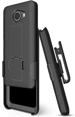 BELTRON Jitterbug Smart2 Case with Belt Clip Holster Combo, Slim Protective Grip Case with Kickstand for Jitterbug Smart 2 Easy-to-Use 5.5" Smartphone for Seniors by GreatCall (5049SJBS2) - Black in Saudi Arabia