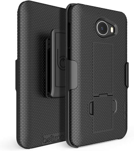 BELTRON Jitterbug Smart2 Case with Belt Clip Holster Combo, Slim Protective Grip Case with Kickstand for Jitterbug Smart 2 Easy-to-Use 5.5" Smartphone for Seniors by GreatCall (5049SJBS2) - Black in Saudi Arabia
