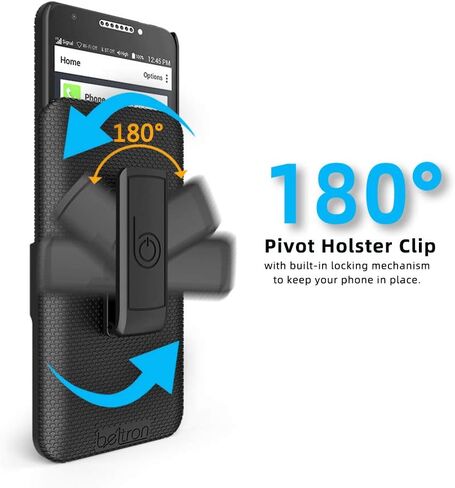 BELTRON Jitterbug Smart2 Case with Belt Clip Holster Combo, Slim Protective Grip Case with Kickstand for Jitterbug Smart 2 Easy-to-Use 5.5" Smartphone for Seniors by GreatCall (5049SJBS2) - Black in Saudi Arabia