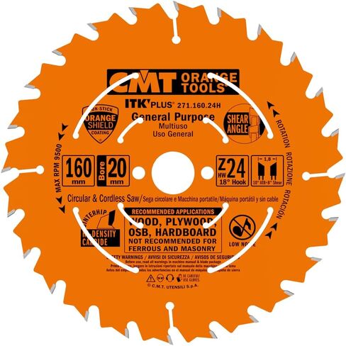 CMT 271.160.24H ITK PLUS RIP AND CROSSCUT SAW BLADE HW 160X1.8/1.2X20(+16) Z in Saudi Arabia