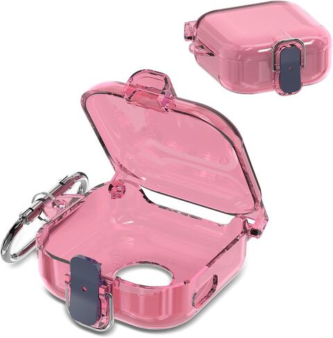 [Upgrade Lock] for Amazon All-New Echo Buds (2023 Release) Case Cover, PC Hard Clear Shell Protective Anti-Drop Lock Clip Shockproof with Keychain (Clear) in Saudi Arabia