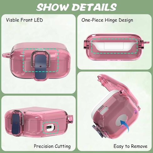 [Upgrade Lock] for Amazon All-New Echo Buds (2023 Release) Case Cover, PC Hard Clear Shell Protective Anti-Drop Lock Clip Shockproof with Keychain (Clear) in Saudi Arabia