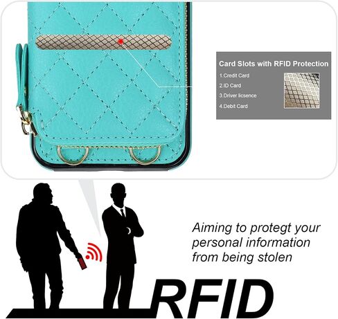 Bocasal Crossbody Wallet Case for iPhone 11 Pro, RFID Blocking PU Leather Zipper Handbag Purse Flip Cover, Kickstand Folio Case with Card Slots Holder Wrist Strap Lanyard 5.8 Inch (Black) in Saudi Arabia