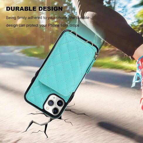 Bocasal Crossbody Wallet Case for iPhone 11 Pro, RFID Blocking PU Leather Zipper Handbag Purse Flip Cover, Kickstand Folio Case with Card Slots Holder Wrist Strap Lanyard 5.8 Inch (Black) in Saudi Arabia
