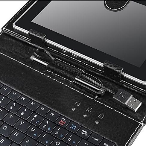حامل تابلت مقاس 9.7 بوصات مع لوحة مفاتيح USB صغيرة، وغطاء لوحة مفاتيح USB من جلد البولي يوريثان النباتي، وحامل غطاء لأجهزة الكمبيوتر اللوحية التي تعمل بنظام Android مقاس 9.7 بوصات in Kuwait