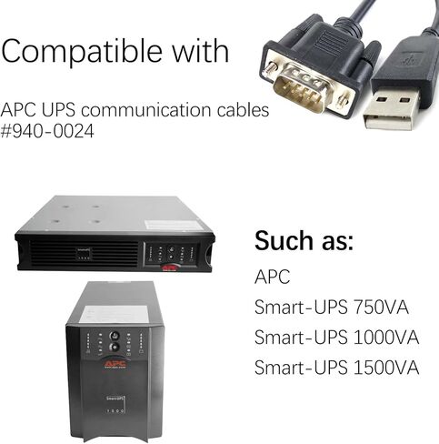 DB9F RS232 to DB9M for APC AP 940-0024C (9400024C) SMART-UPS UA-1000 SUA1500 Management Communications Signaling Interface Netware Replacement Cable, 6FT,Black (DB9F to DB9M) in Kuwait