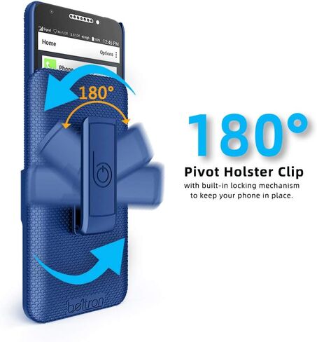 BELTRON Jitterbug Smart2 Case with Belt Clip Holster Combo, Slim Protective Grip Case with Kickstand for Jitterbug Smart 2 Easy-to-Use 5.5" Smartphone for Seniors by GreatCall (5049SJBS2) - Black in Saudi Arabia