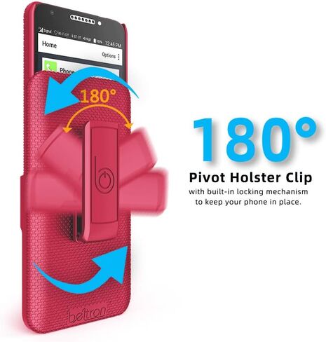 حافظة BELTRON Jitterbug Smart2 مع مجموعة حافظة بمشبك حزام، حافظة حماية نحيفة مع مسند لهاتف Jitterbug Smart 2 سهل الاستخدام مقاس 5.5 بوصة للهاتف الذكي لكبار السن من GreatCall (5049SJBS2) - أسود in Kuwait