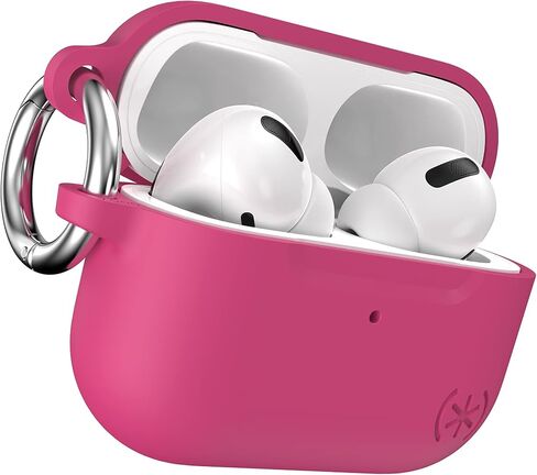 Speck AirPods Pro Case - for Apple AirPods Pro 1st Gen & AirPods Pro 2nd Gen - Durable Soft-Touch Coating with Carabiner Attachment - Presidio Amazing Purple/Soft Rose Gold in Saudi Arabia