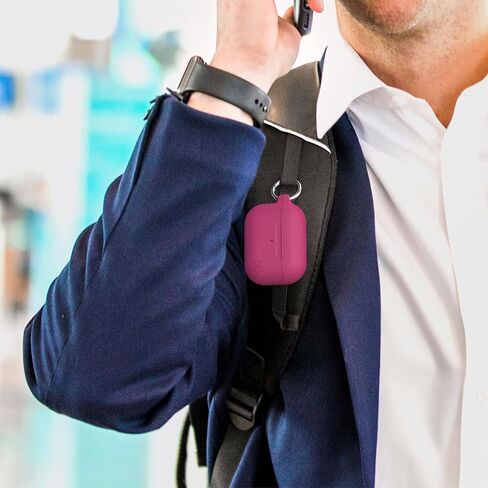 Speck AirPods Pro Case - for Apple AirPods Pro 1st Gen & AirPods Pro 2nd Gen - Durable Soft-Touch Coating with Carabiner Attachment - Presidio Amazing Purple/Soft Rose Gold in Saudi Arabia