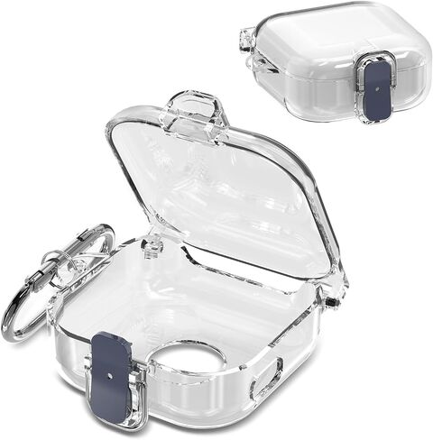 [Upgrade Lock] for Amazon All-New Echo Buds (2023 Release) Case Cover, PC Hard Clear Shell Protective Anti-Drop Lock Clip Shockproof with Keychain (Clear) in Saudi Arabia
