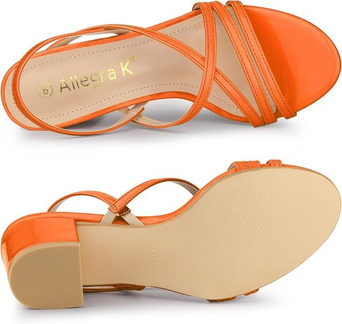 Allegra K Women's Strappy Slingback Chunky Heels Slide Sandals in Saudi Arabia