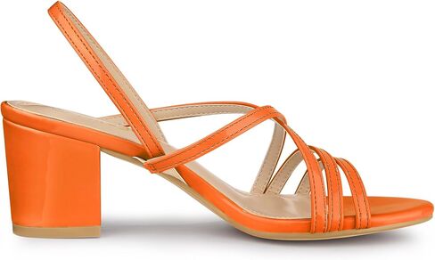 Allegra K Women's Strappy Slingback Chunky Heels Slide Sandals in Saudi Arabia