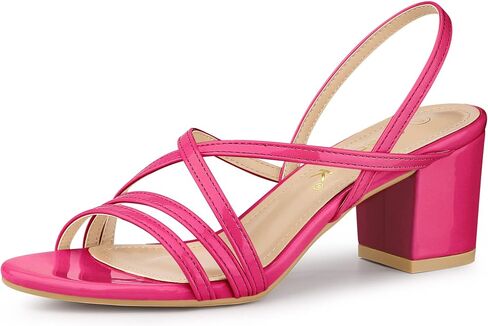 Allegra K Women's Strappy Slingback Chunky Heels Slide Sandals in Saudi Arabia