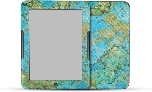 غلاف القارئ الإلكتروني من ألياف الكربون متوافق مع Barnes & Noble Nook GlowLight 4e (2022) - رخام أزرق مخضر - غطاء لاصق واقٍ من الفينيل 3M ممتاز - سهل الاستخدام | صُنع في الولايات المتحدة الأمريكية بواسطة MightySkins in Saudi Arabia