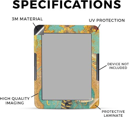 غلاف الكمبيوتر اللوحي اللامع اللامع المتوافق مع Barnes & Noble Nook GlowLight 4 (2021) - Bee Queen - غطاء لاصق واقٍ من الفينيل الفاخر 3M - سهل الاستخدام | صُنع في الولايات المتحدة الأمريكية بواسطة MightySkins in Kuwait
