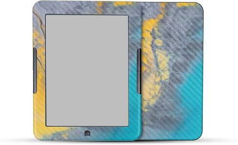 غلاف القارئ الإلكتروني من ألياف الكربون متوافق مع Barnes & Noble Nook GlowLight 4e (2022) - رخام أزرق مخضر - غطاء لاصق واقٍ من الفينيل 3M ممتاز - سهل الاستخدام | صُنع في الولايات المتحدة الأمريكية بواسطة MightySkins in Saudi Arabia