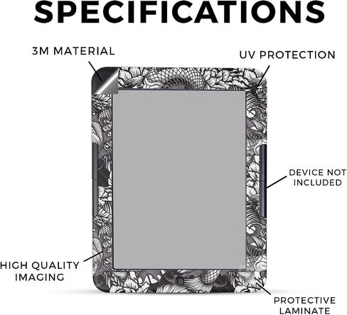 Carbon Fiber Tablet Skin Compatible with Barnes & Noble Nook GlowLight 4e (2022) - Accident - Premium 3M Vinyl Protective Wrap Decal Cover - Easy to Apply | Crafted in The USA by MightySkins in Saudi Arabia