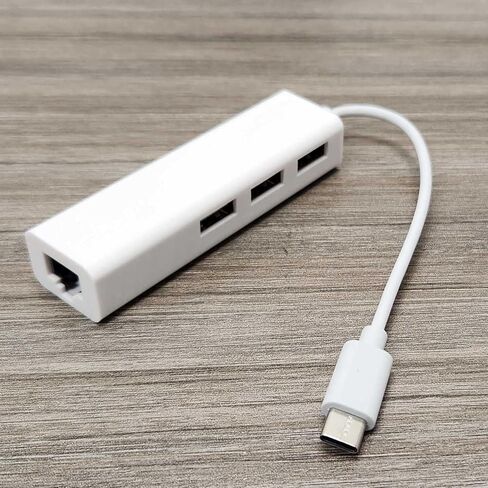 موزع USB C إلى 3 منافذ USB 2.0 مع محول RJ45 Ethernet LAN (CB-UC2.0، أبيض) in Saudi Arabia