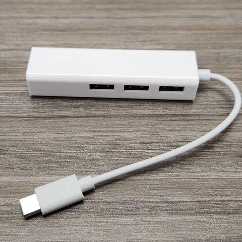 موزع USB C إلى 3 منافذ USB 2.0 مع محول RJ45 Ethernet LAN (CB-UC2.0، أبيض) in Saudi Arabia