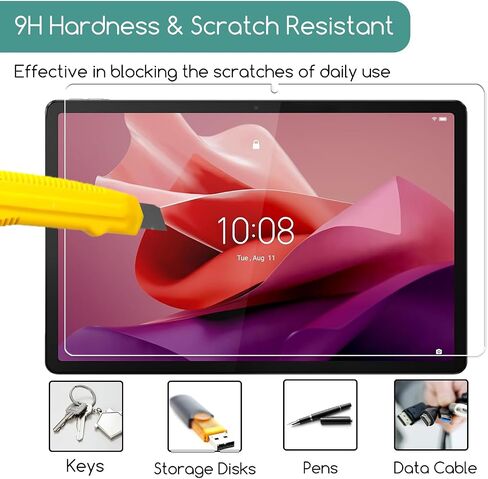 واقي شاشة من الزجاج المقوى من KEANBOLL مكون من قطعتين لجهاز Lenovo Tab P12 (12.7 بوصة، إصدار 2023)، - زجاج مقسى، فائق الوضوح in Saudi Arabia
