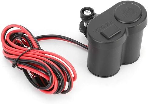 KIMISS Dual USB, 12~24V Motorcycle Cigarette Lighter 2 in 1 Universal Motorcycle USB Charging Port Waterproof Socket in Saudi Arabia