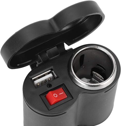 KIMISS Dual USB, 12~24V Motorcycle Cigarette Lighter 2 in 1 Universal Motorcycle USB Charging Port Waterproof Socket in Saudi Arabia