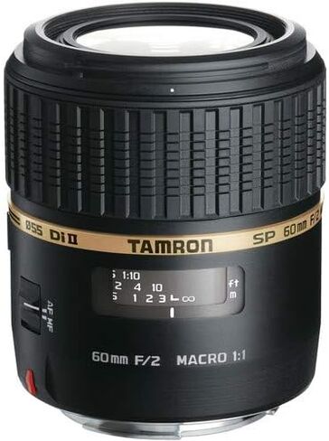 عدسة ماكرو Tamron SP مقاس 60 مم f/2 Di II 1:1 لهاتف Sony A - تأتي مع أدوات التنظيف والذاكرة، وحامل ثلاثي القوائم، ومجموعات الفلتر (الإصدار الدولي) in Saudi Arabia